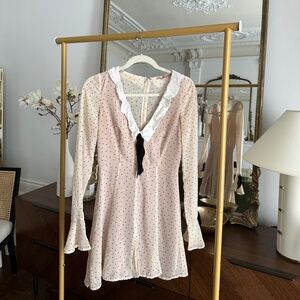 For Love And Lemons Pink Sequin Babydoll Dress